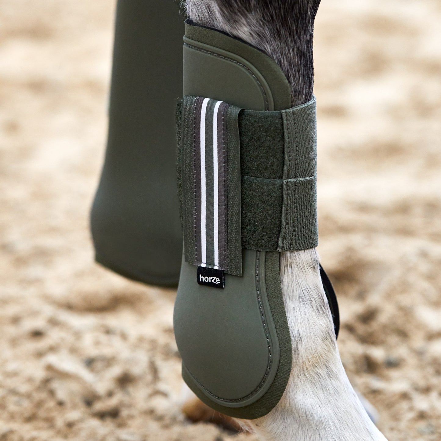 Horze Adepto Tendon Boots - Beetle Khaki Green