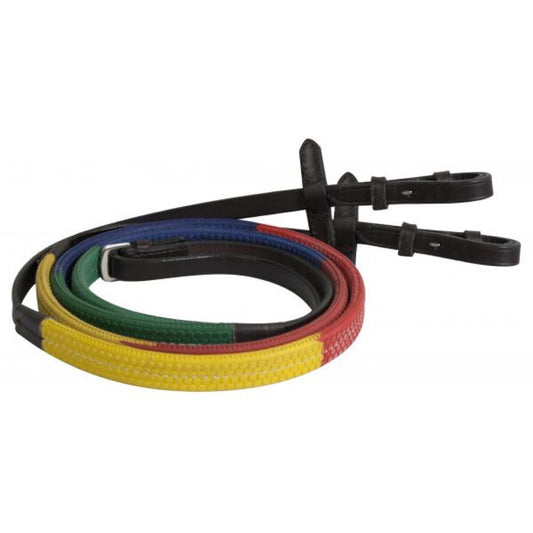 Showman® Multi Colored English Training Rubber Reins