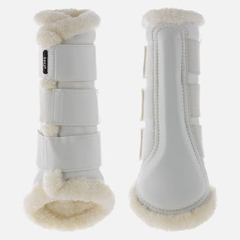 Horze Wilton Faux Fur Brushing Boots - White