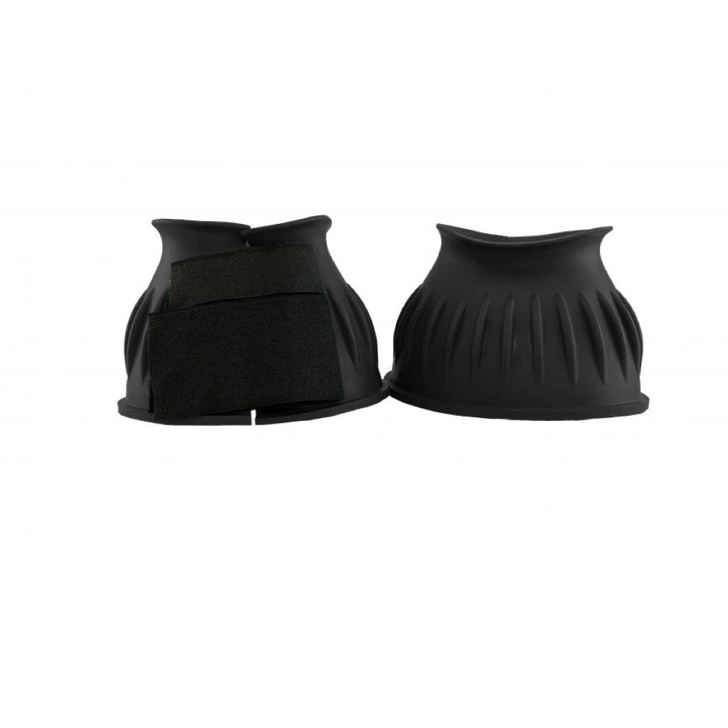 Showman® Ribbed Rubber Bell Boots with Double Closure