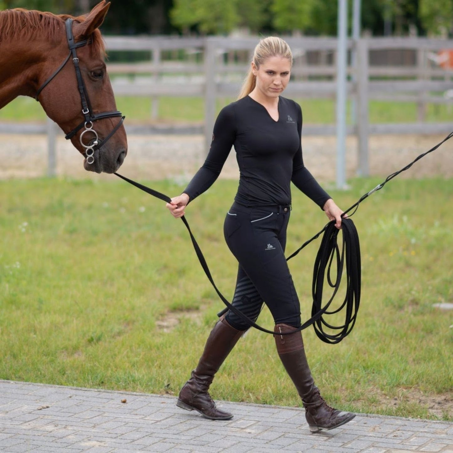 Cavalliera Royal Ride Silicone Full Seat Show Breeches - Black