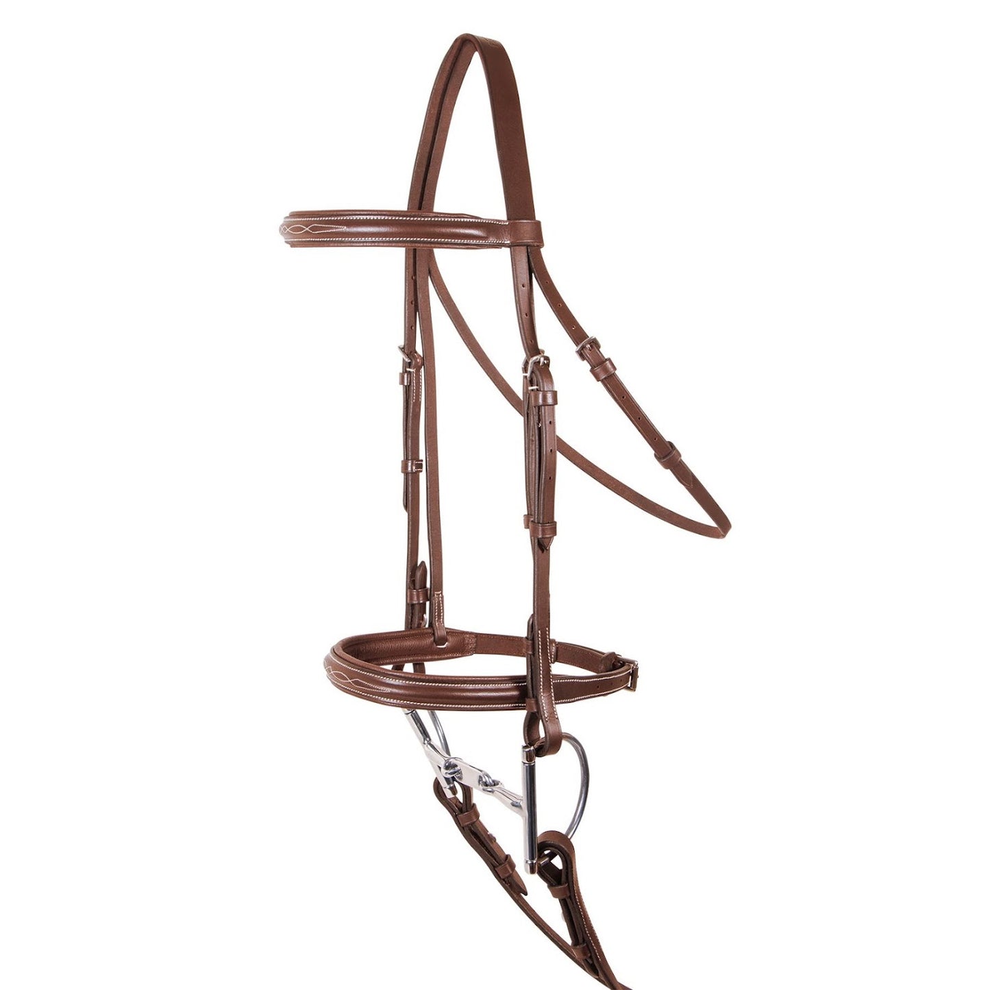 Pinnacle Padded Fancy Stitched Bridle - Chestnut