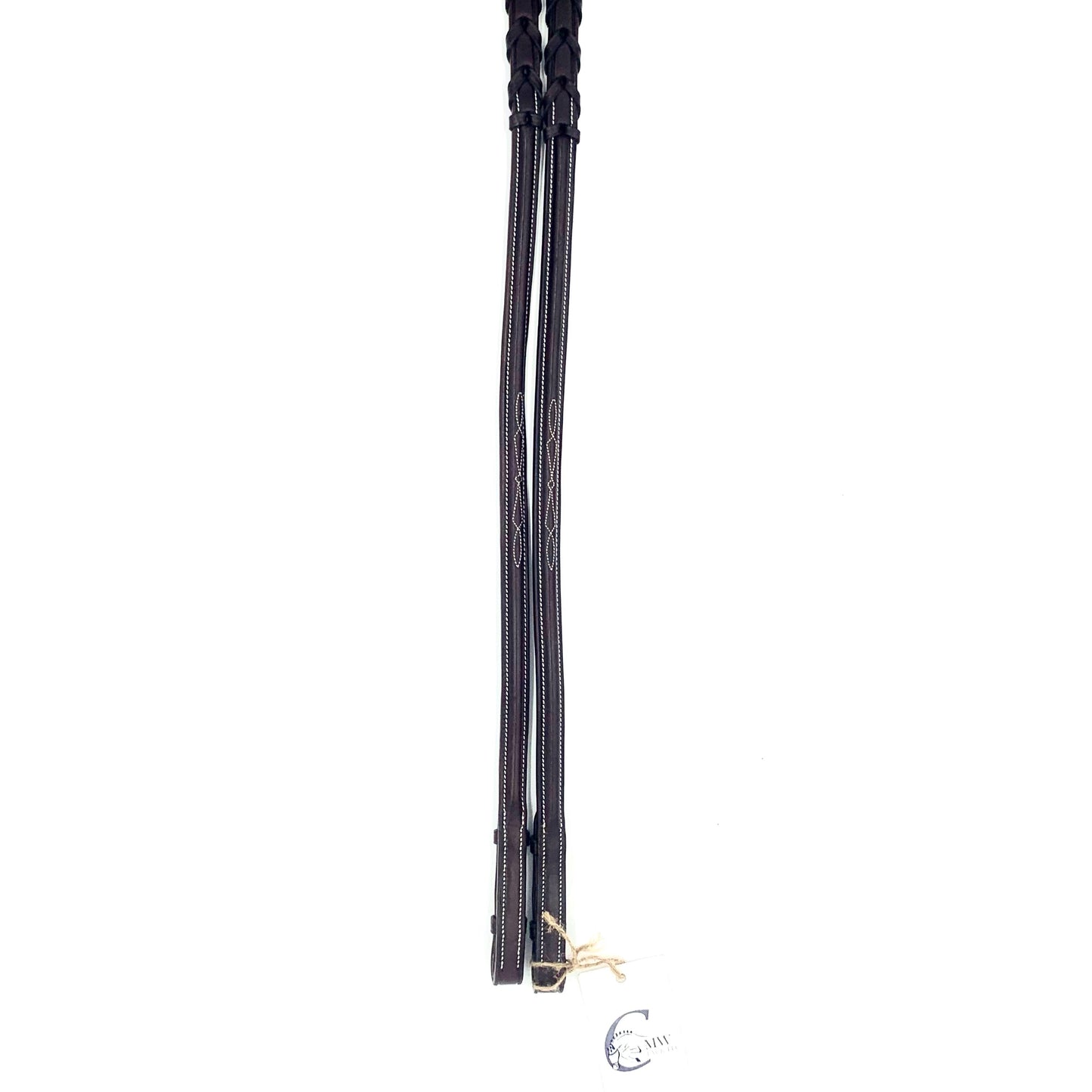 Royal International Fancy Stitched Laced Reins - Brown (Cob)