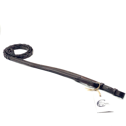 Royal International Fancy Stitched Laced Reins - Brown (Cob)