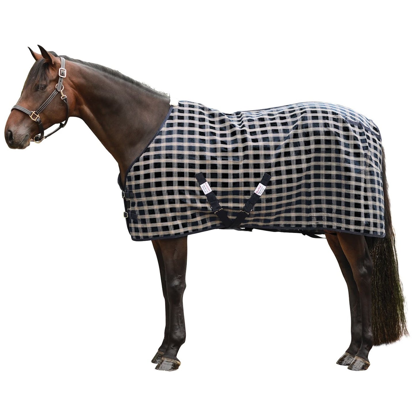 Dura-Tech® Ripstop Poly Plaid Stable Sheet - Black/Tan Plaid
