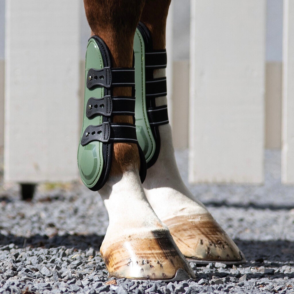 QHP Champion Tendon Boots - Olive Green