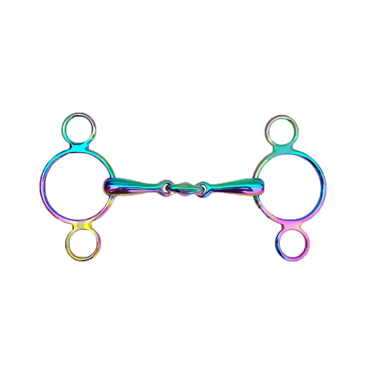 Rainbow Dutch Gag Bit with Oval Link