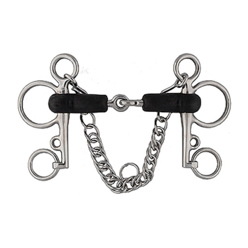 Jacks Stainless Steel Rubber Mouth Pelham Bit