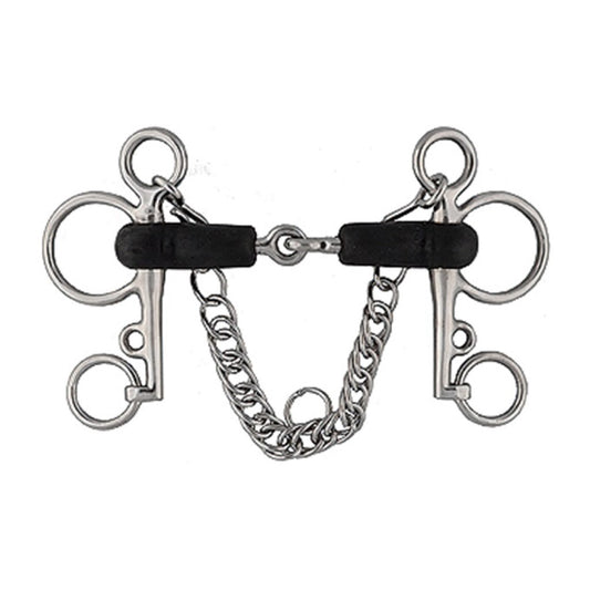 Jacks Stainless Steel Rubber Mouth Pelham Bit