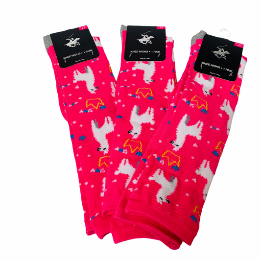 Beverly Hills Polo Club Knee High Fashion Socks - King Llama