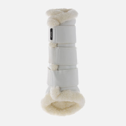 Horze Wilton Faux Fur Brushing Boots - White