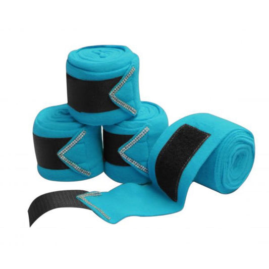 Showman® Fleece Polo Wraps with Rhinestones - Turquoise