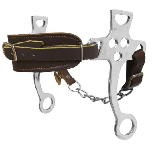 Showman® Fleece Lined Leather Hackamore