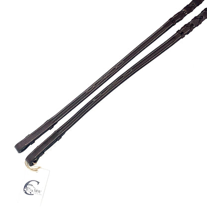 Royal International Fancy Stitched Laced Reins - Brown (Pony)