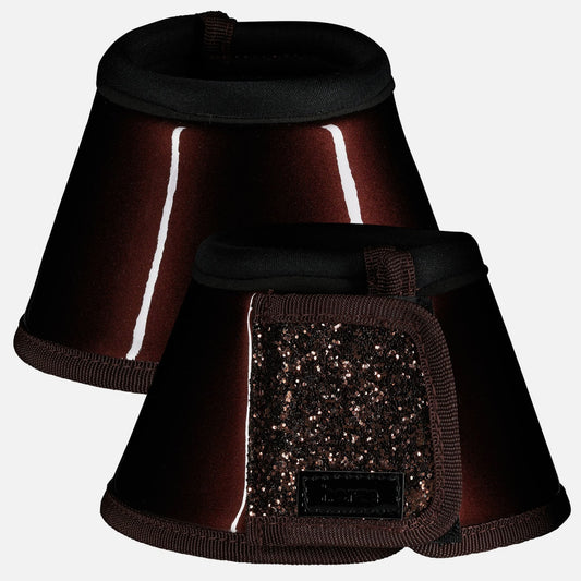 Horze Bell Boots with Glitter - Brown