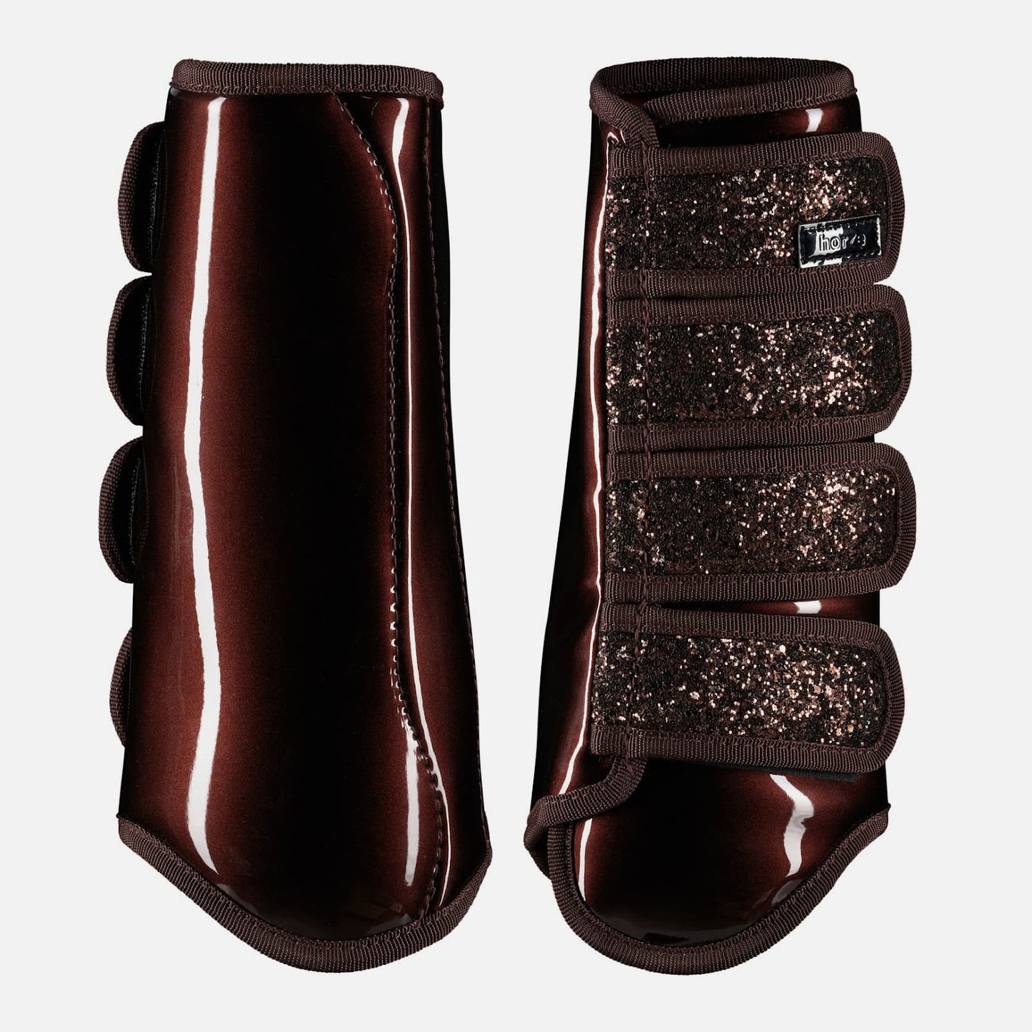Horze Protection Boots with Glitter - Brown
