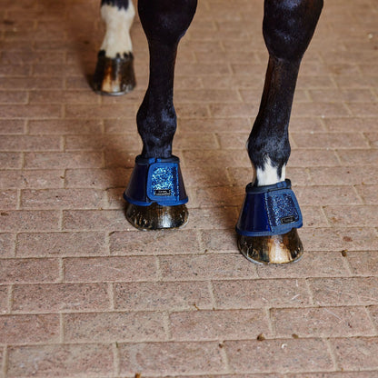 Horze Bell Boots with Glitter - Dark Blue