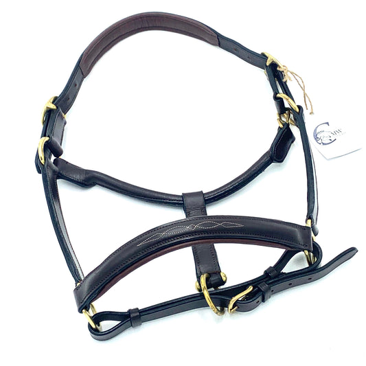 Fancy Stitched Padded Leather Halter