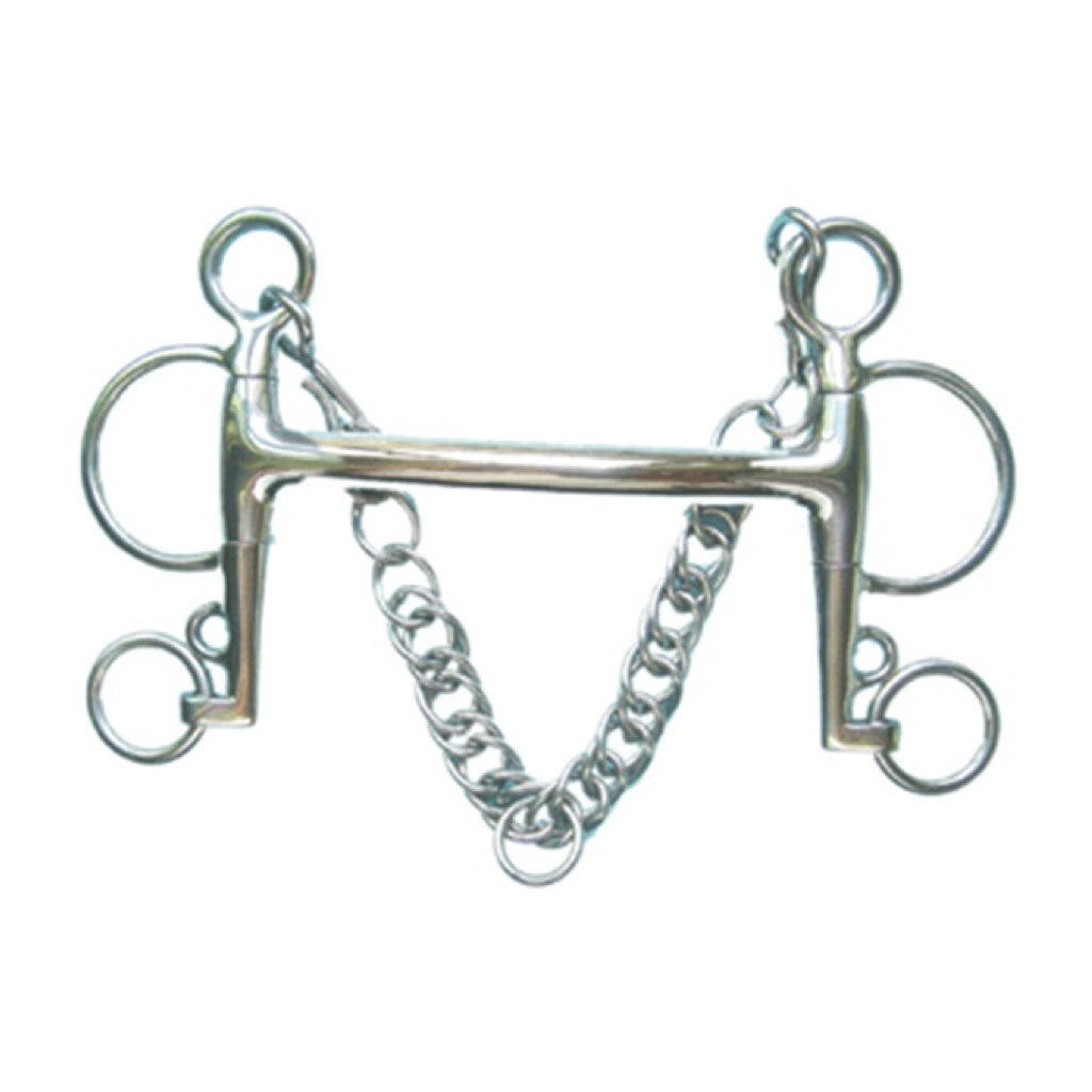 Jacks Stainless Steel Mullen Mouth Pelham Bit - 5"