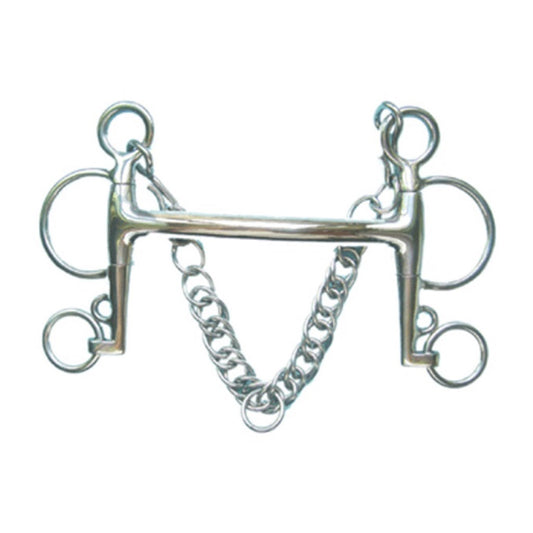 Jacks Stainless Steel Mullen Mouth Pelham Bit - 5"