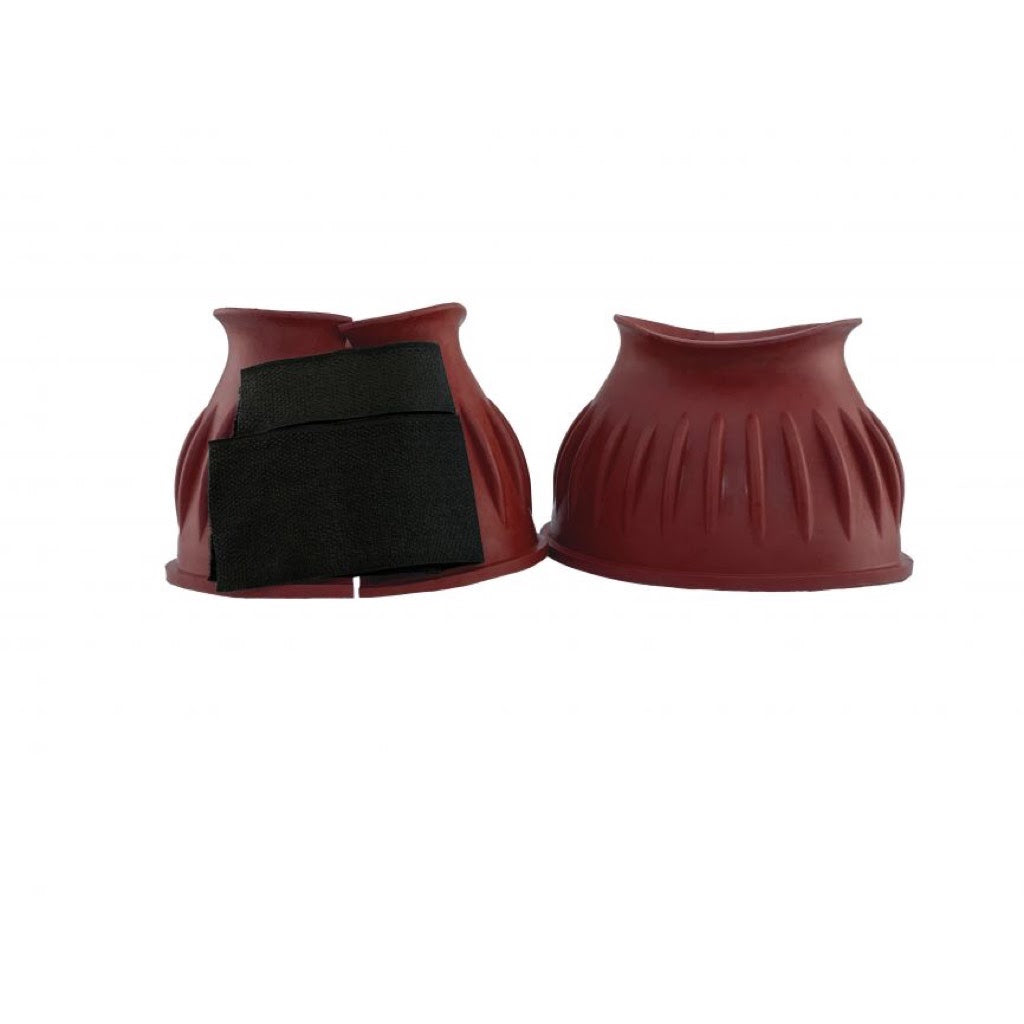 Showman® Ribbed Rubber Bell Boots with Double Closure