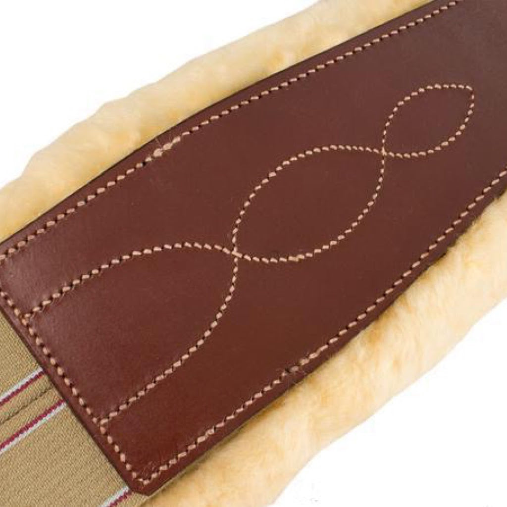 Fancy Stitched Sheepskin Girth
