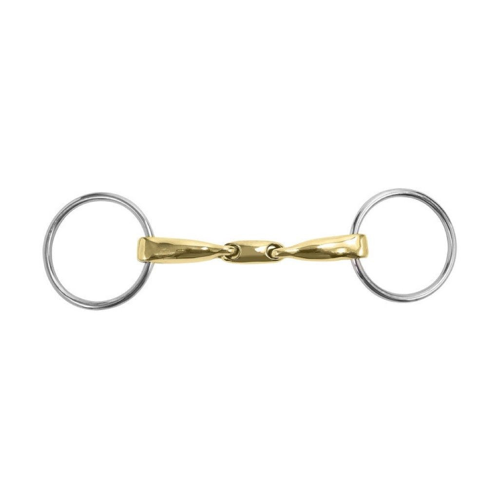 M Toulouse Curved Mouth Loose Ring Snaffle Bit with Lozenge