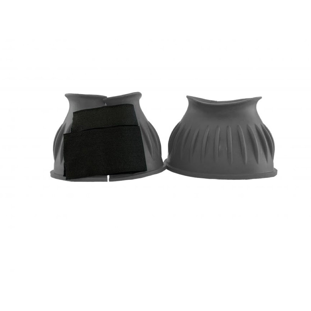 Showman® Ribbed Rubber Bell Boots with Double Closure