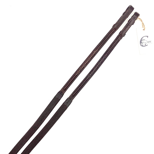 Royal International Fancy Stitched Rubber Reins (Cob)