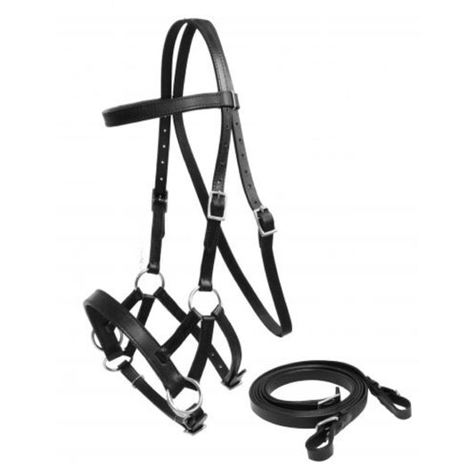 Showman® Leather Bitless Bridle - Black