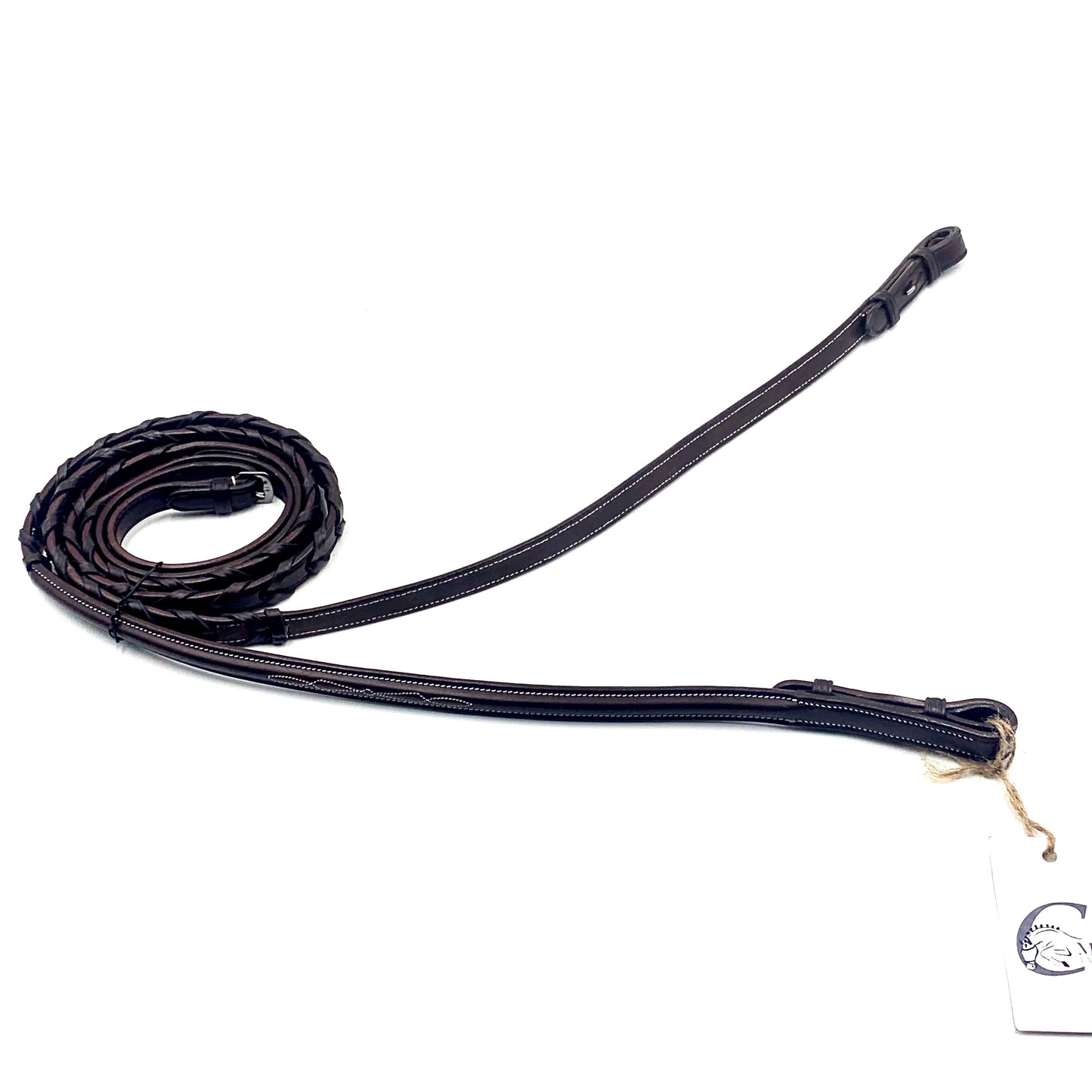 Royal International Fancy Stitched Laced Reins - Brown (Cob)