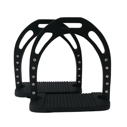 Jin Inspired Wide Bed Crystal Stirrups - Black