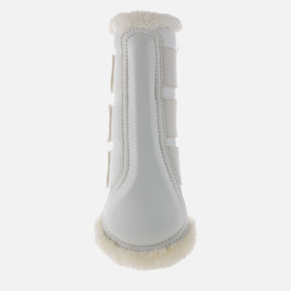 Horze Wilton Faux Fur Brushing Boots - White