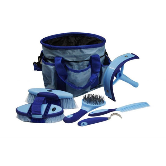 Showman® 6 Piece Soft Grip Grooming Kit - Blue