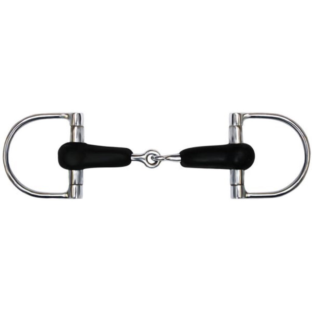 Showman® Stainless Steel Rubber D Ring Snaffle Bit - 5"