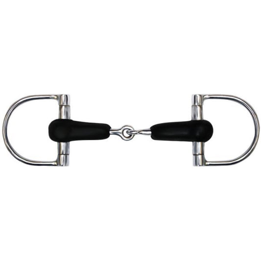 Showman® Stainless Steel Rubber D Ring Snaffle Bit - 5"