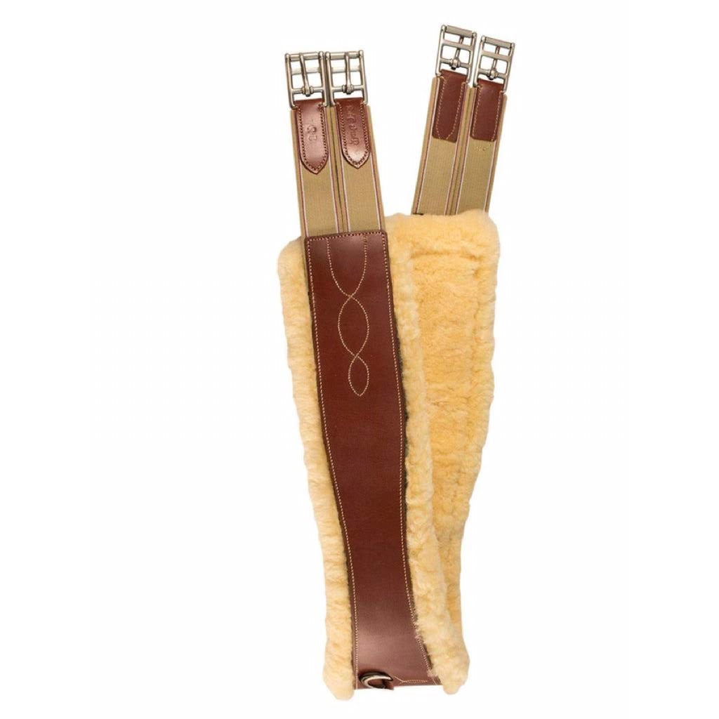 Fancy Stitched Sheepskin Girth