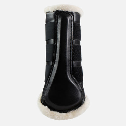 Horze Wilton Faux Fur Brushing Boots - Black